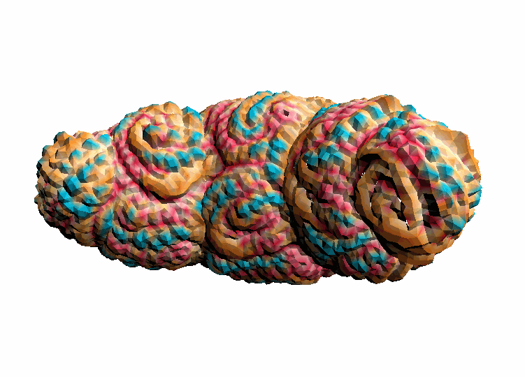 croissant made of colorful crochet